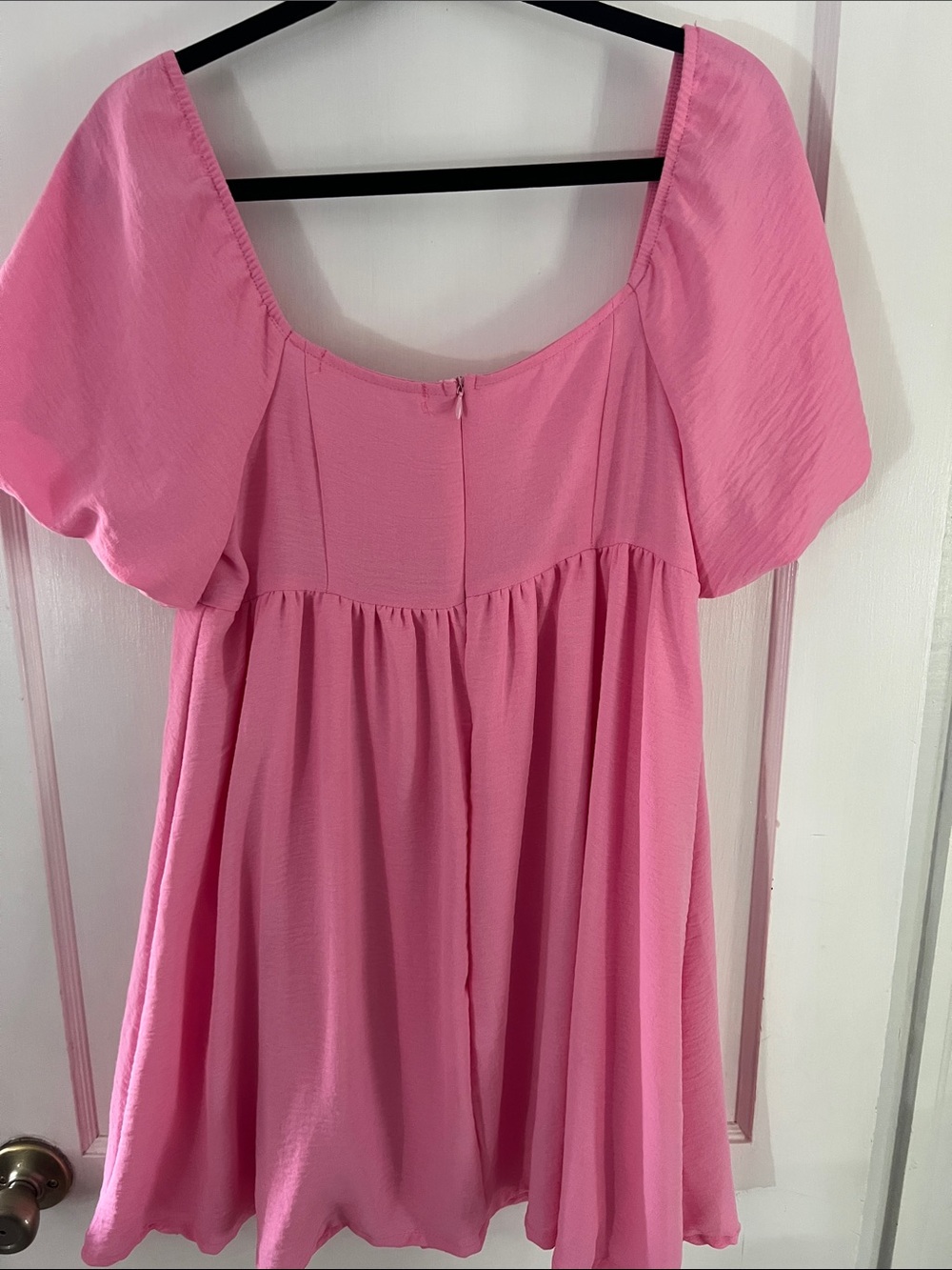 Altar’s State Pink Puff Sleeve Babydoll Mini Dress Sz L- babiecore - Picture 5 of 8